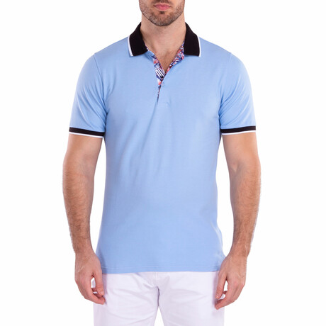 Solid Short Sleeve Polo Shirt // Blue (S)