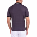 Contrast Triangle Pattern Printed Polo Shirt Black // Black (M)