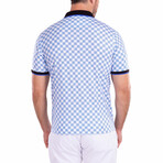 Contrast Checkered Pattern Printed Polo Shirt White // White (L)