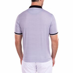 Subtle Geometric Triangle Pattern Short Sleeve Polo Shirt // Black + Purple (XL)