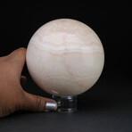 Genuine Polished Gemmy Honey Onyx Sphere 3" With Acrylic Display Stand