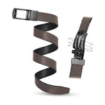 Patented Reversible Ratchet Belt with Silver Buckle // Black + Brown