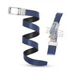Patented Reversible Ratchet Belt with Silver Buckle // Blue + Black
