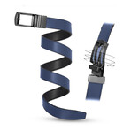 Patented Reversible Ratchet Belt with Black Buckle // Blue + Black