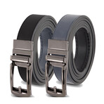 Patented Reversible Ratchet Belt with Black Buckle // Blue + Black