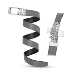 Patented Reversible Ratchet Belt with Silver Buckle // Gray + Black