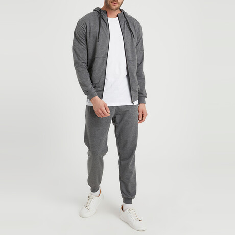 Gabe Hooded Tracksuit 2-Piece Set // Anthracite (S)