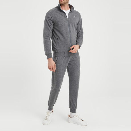 Alex High Collar Tracksuit 2-Piece Set // Anthracite (S)