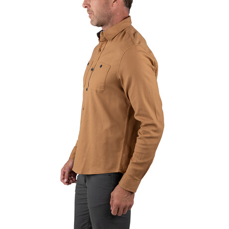 Stretch Flannel Twill Work Shirt // Camel (S)