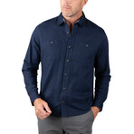 Stretch Flannel Twill Work Shirt // Navy Blazer (M)