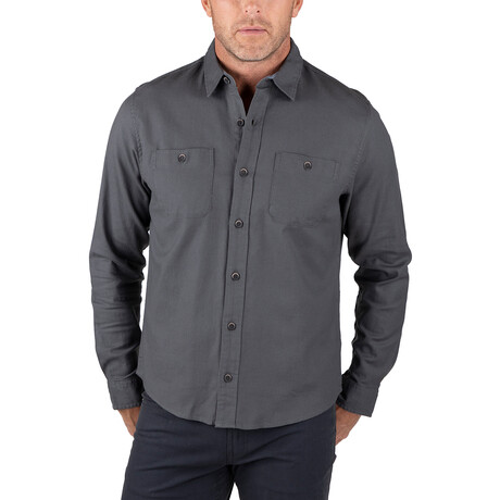 Stretch Flannel Twill Work Shirt // Dark Shadow (S)