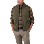 Bonded Berber/Polar Fleece Vest  // Army Berber To Dk (XL)