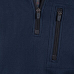 Waffle Bonded Fleece 1/4 Zip // Navy Blazer (M)