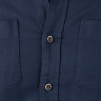 Stretch Flannel Twill Work Shirt // Navy Blazer (M)