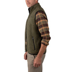 Bonded Berber/Polar Fleece Vest  // Army Berber To Dk (XL)