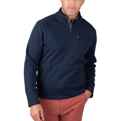 Waffle Bonded Fleece 1/4 Zip // Navy Blazer (S) - Tailor Vintage