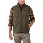 Bonded Berber/Polar Fleece Vest  // Army Berber To Dk (XL)