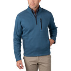 Waffle Bonded Fleece 1/4 Zip // Indian Teal (M)