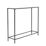 Arvi Console in Clear Glass with Black Base