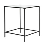 Arvi Side Table in Clear Glass with Brass Base (Black Base)