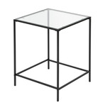 Arvi Side Table in Clear Glass with Brass Base (Black Base)