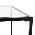 Arvi Side Table in Clear Glass with Brass Base (Black Base)