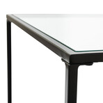 Arvi Side Table in Clear Glass with Brass Base (Black Base)