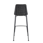 Elma Bar Stool // Set of 2 (Black Fabric with Matte Black Frame and Legs)