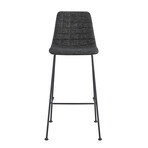 Elma Bar Stool // Set of 2 (Black Fabric with Matte Black Frame and Legs)