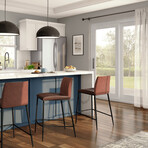 Rasmus Counter Stool // Dark Brown // Set of 2