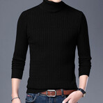 Cable Knit Turtleneck // Black (S)