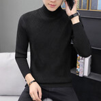 Diamond Knit Turtleneck // Black (XL)