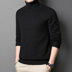 Sleek Knit Turtleneck // Black (XL)