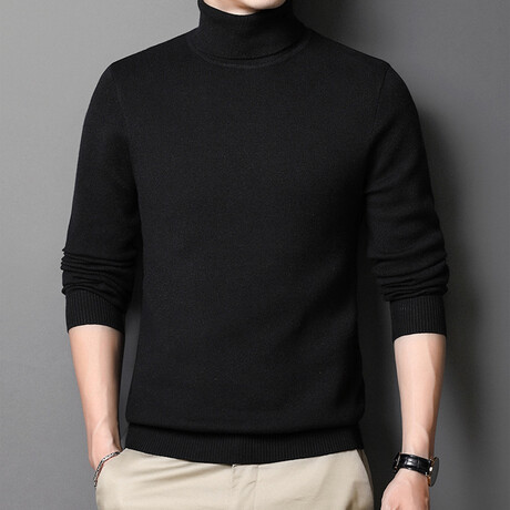 Sleek Knit Turtleneck // Black (S)