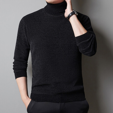 Heathered Turtleneck // Black (3XL) - Amedeo Exclusive Turtlenecks ...