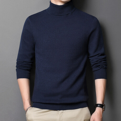 Sleek Knit Turtleneck // Blue (S)