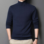 Sleek Knit Turtleneck // Blue (L)