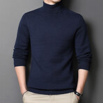 Sleek Knit Turtleneck // Blue (XL)