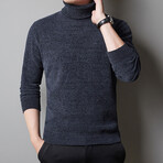 Heathered Turtleneck // Blue (M)