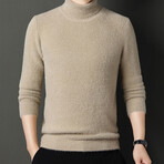 Fuzzy Knit Turtleneck // Beige (XL)