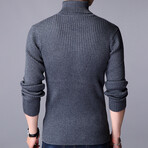 Ribbed Knit Turtleneck // Gray (M)