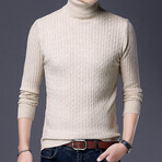 Cable Knit Turtleneck // Cream (S)