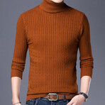 Cable Knit Turtleneck // Orange (2XL)