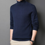 Sleek Knit Turtleneck // Blue (M)