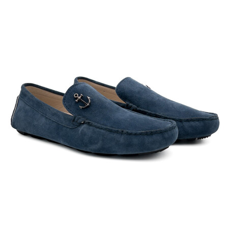 Bronze Anchor Suede Loafer // Blue (Euro: 40)