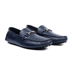 Silver Cross Bar Loafer // Style 2 // Navy (Euro: 42)
