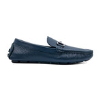 Silver Cross Bar Loafer // Style 1 // Navy (Euro: 45)