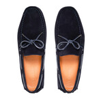 Suede Tie Front Loafer // Navy (Euro: 43)