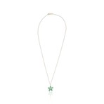 18K Yellow Gold Emerald + Diamond Necklace // 16" // Pre-Owned