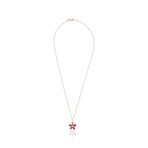 18K Yellow Gold Ruby + Diamond Necklace // 16" // Pre-Owned